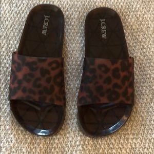 Jcrew Women’s plastic tortoise shell slides size 9